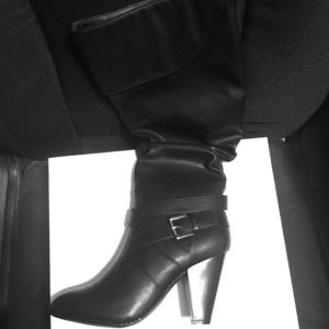 Brand new black heeled boots